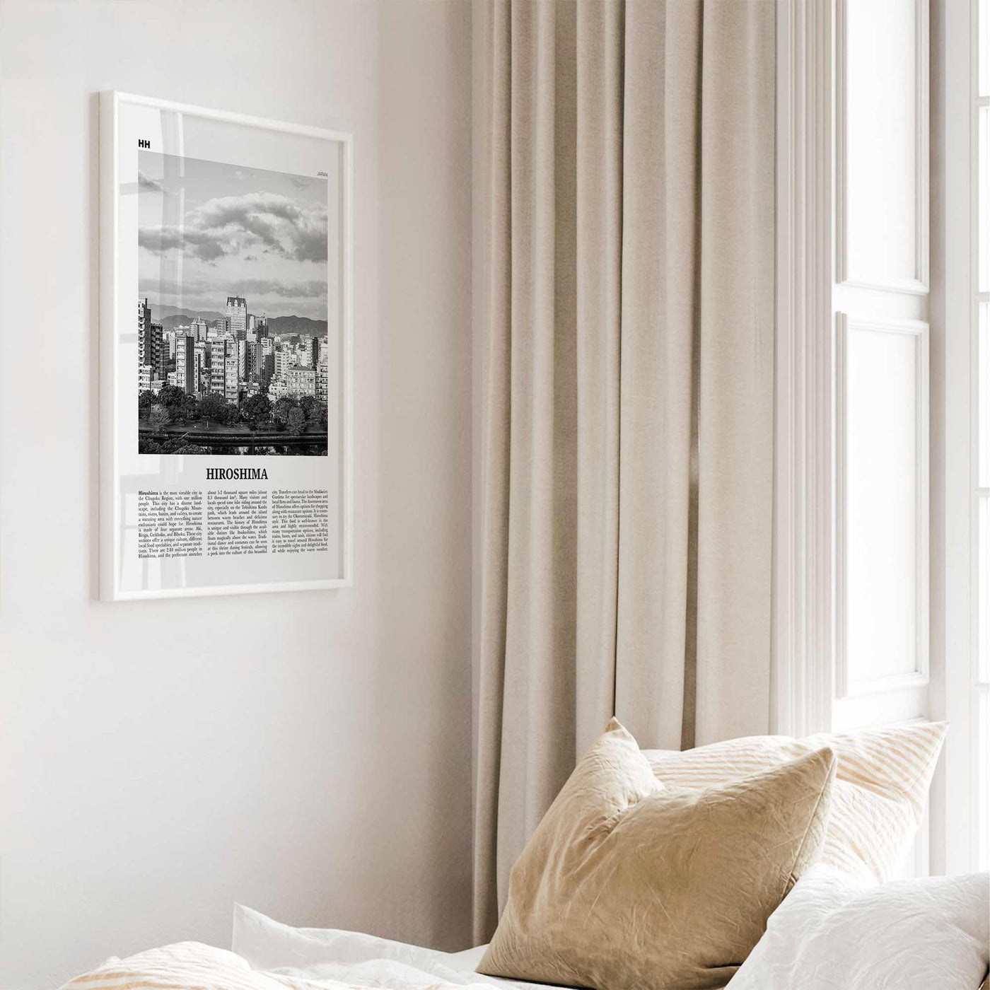 Hiroshima Print Black and White, Hiroshima Wall Art, Hiroshima Poster, Hiroshima Photo, Hiroshima Wall Décor, Hiroshima Map, Japan