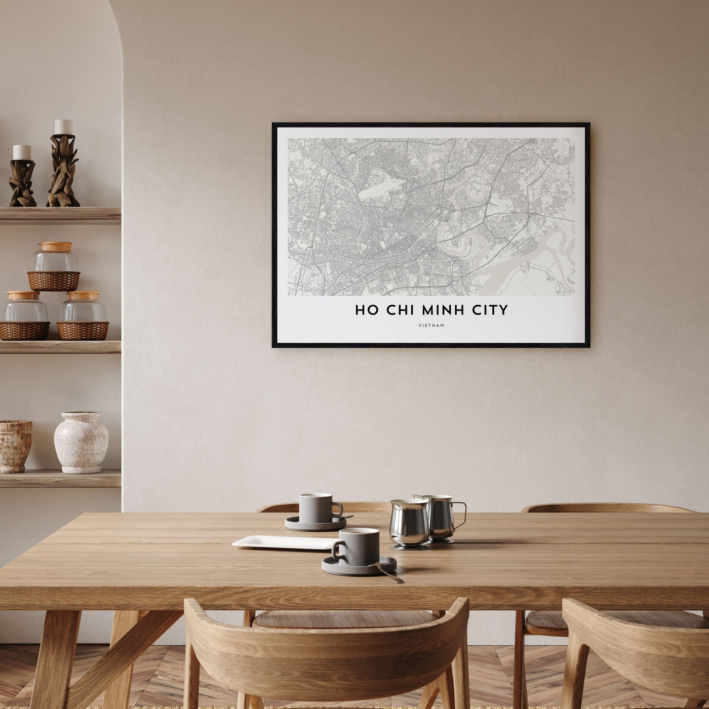 Ho Chi Minh City Map Landscape Poster