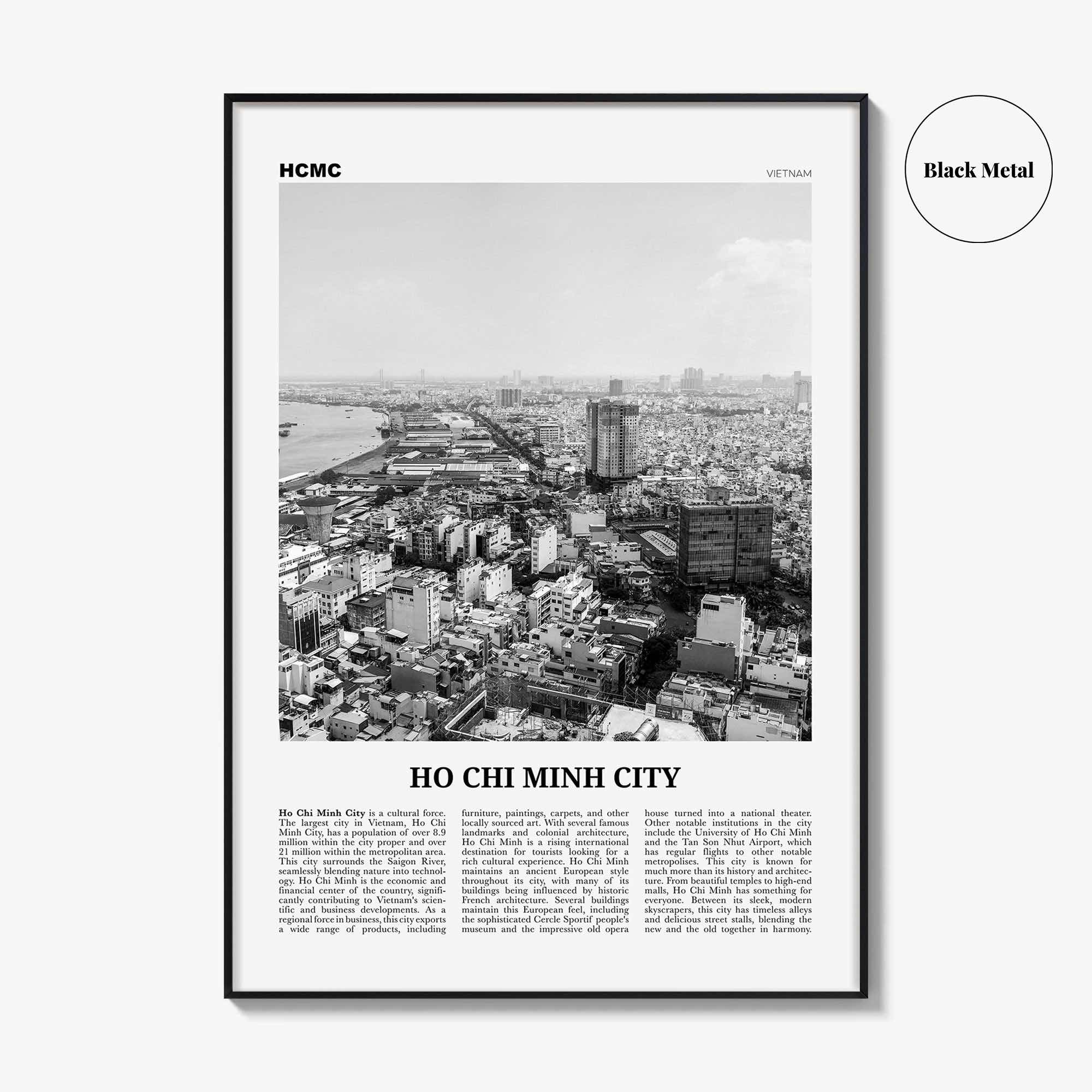 Ho Chi Minh City Print Black and White, Ho Chi Minh City Wall Art, Ho Chi Minh City Poster, Ho Chi Minh City, Vietnam, Saigon, Sài Gòn, Asia