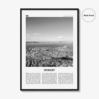 Hobart Print Black and White, Hobart Wall Art, Hobart Poster, Hobart Photo, Hobart Wall Décor, Hobart Map, Tasmania, Australia