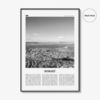 Hobart Print Black and White, Hobart Wall Art, Hobart Poster, Hobart Photo, Hobart Wall Décor, Hobart Map, Tasmania, Australia