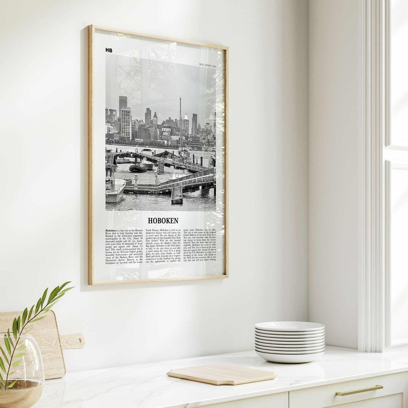 Hoboken Print Black and White No 1, Hoboken Wall Art, Hoboken Poster, Hoboken Photo, Hoboken Décor, New Jersey, USA, United States