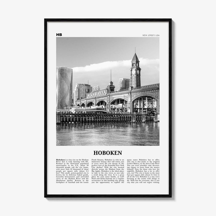 Hoboken Print Black and White No 2, Hoboken Wall Art, Hoboken Poster, Hoboken Photo, Hoboken Décor, New Jersey, USA, United States