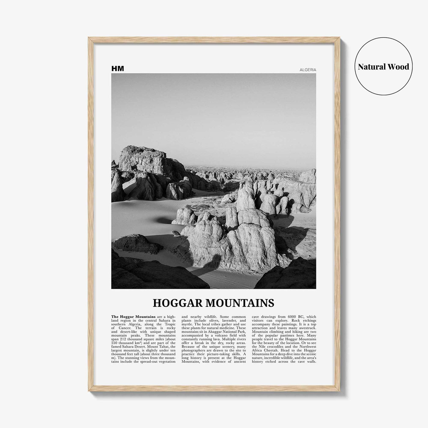 Hoggar Mountains Print Black and White, Hoggar Wall Art, Hoggar Poster, Hoggar Photo, Hoggar Wall Décor, Africa
