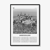 Hohenzollern Print Black and White, Hohenzollern Wall Art Hohenzollern Poster Hohenzollern Photo Hohenzollern Décor Hohenzollern Map Germany