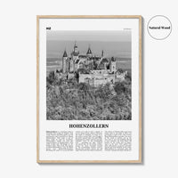 Hohenzollern Print Black and White, Hohenzollern Wall Art Hohenzollern Poster Hohenzollern Photo Hohenzollern Décor Hohenzollern Map Germany