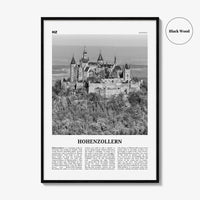 Hohenzollern Print Black and White, Hohenzollern Wall Art Hohenzollern Poster Hohenzollern Photo Hohenzollern Décor Hohenzollern Map Germany