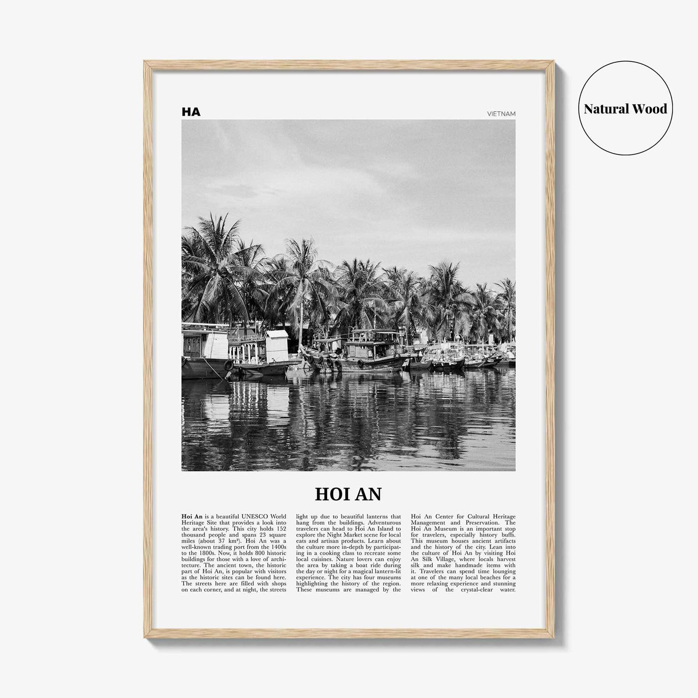 Hoi An Print Black and White, Hoi An Wall Art, Hoi An Poster, Hoi An Photo, Hoi An Wall Décor, Hoi An Map, Vietnam