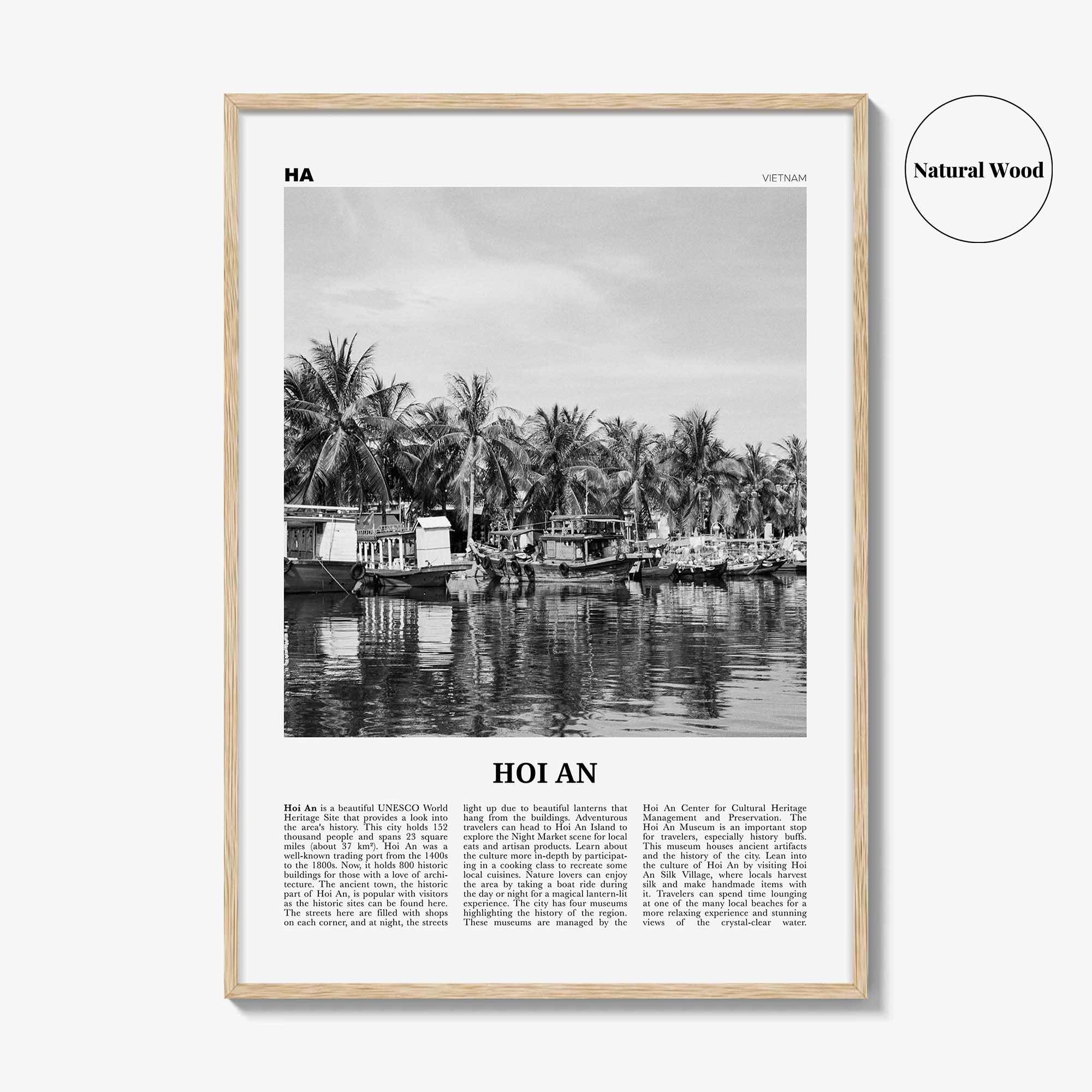 Hoi An Print Black and White, Hoi An Wall Art, Hoi An Poster, Hoi An Photo, Hoi An Wall Décor, Hoi An Map, Vietnam