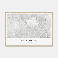 Hollywood Map Landscape Poster