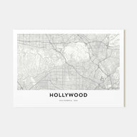 Hollywood Map Landscape Poster