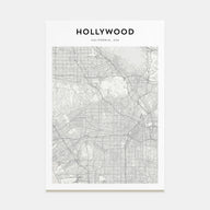 Hollywood Map Portrait Poster