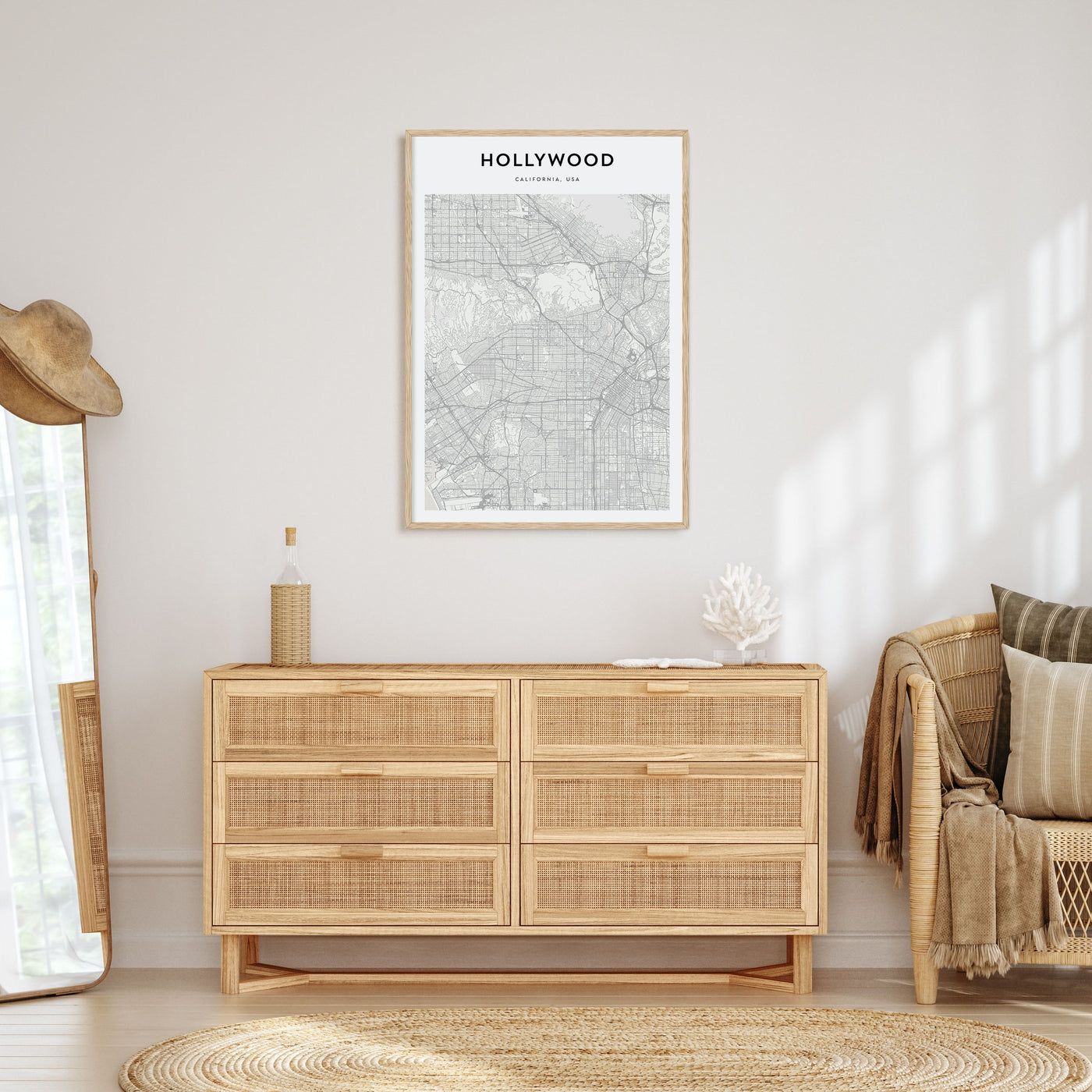 Hollywood Map Portrait Poster