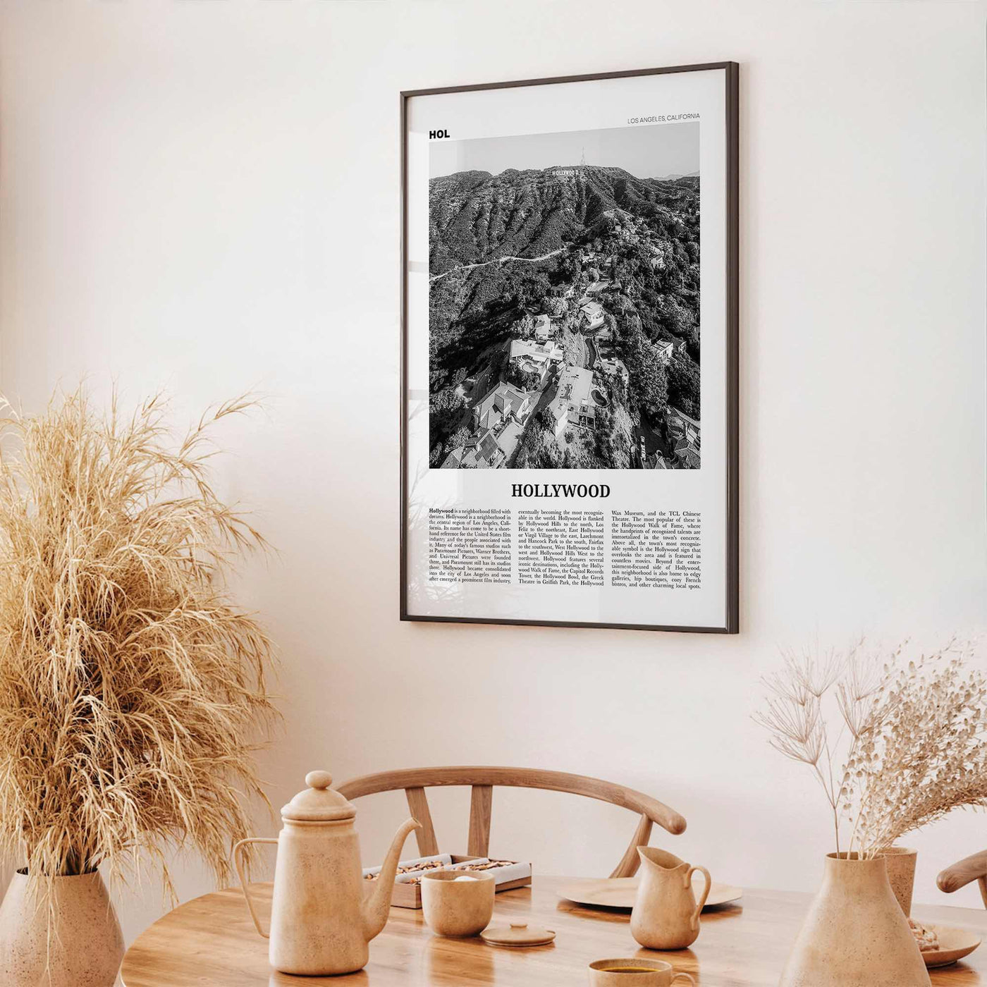 Hollywood Print Black and White, Hollywood Wall Art, Hollywood Poster, Hollywood, Los Angeles, California, USA, United States, North America