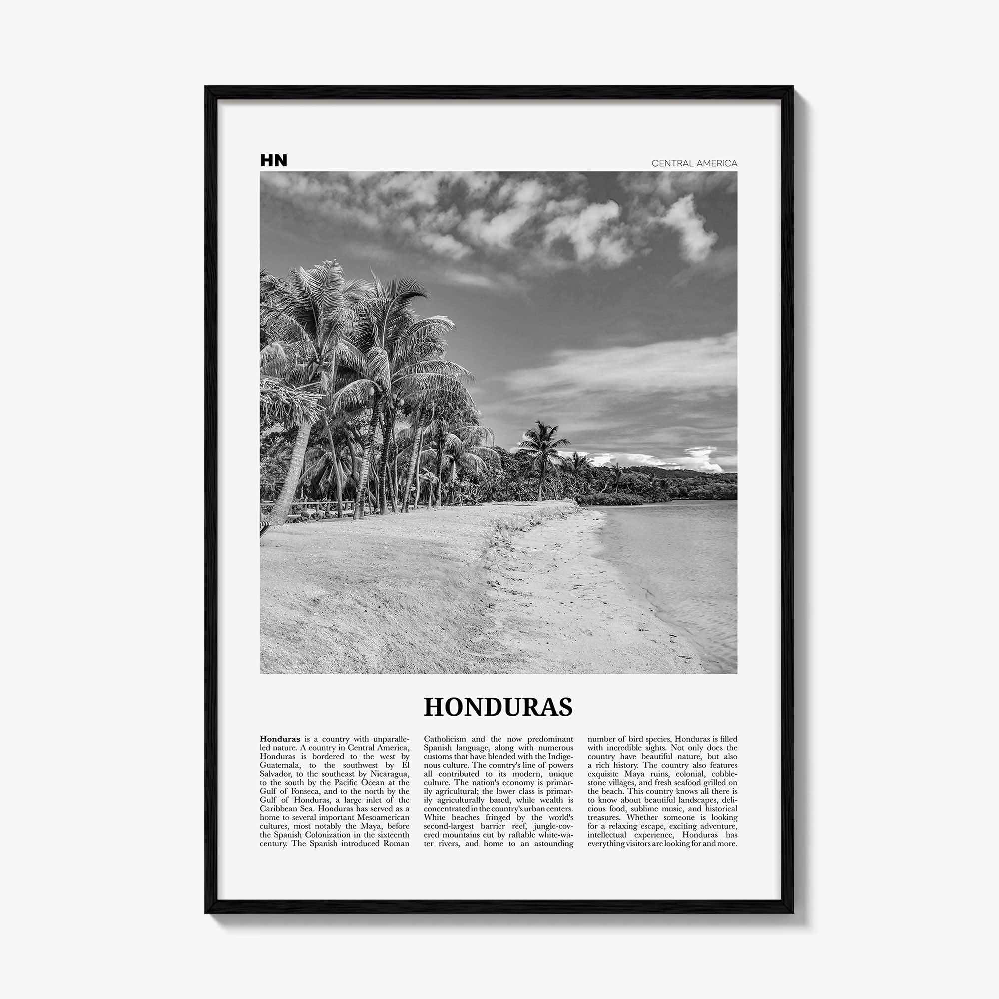 Honduras Print Black and White No 1, Honduras Wall Art, Honduras Poster, Honduras Photo, Honduras Wall Decor, Tegucigalpa, Central America