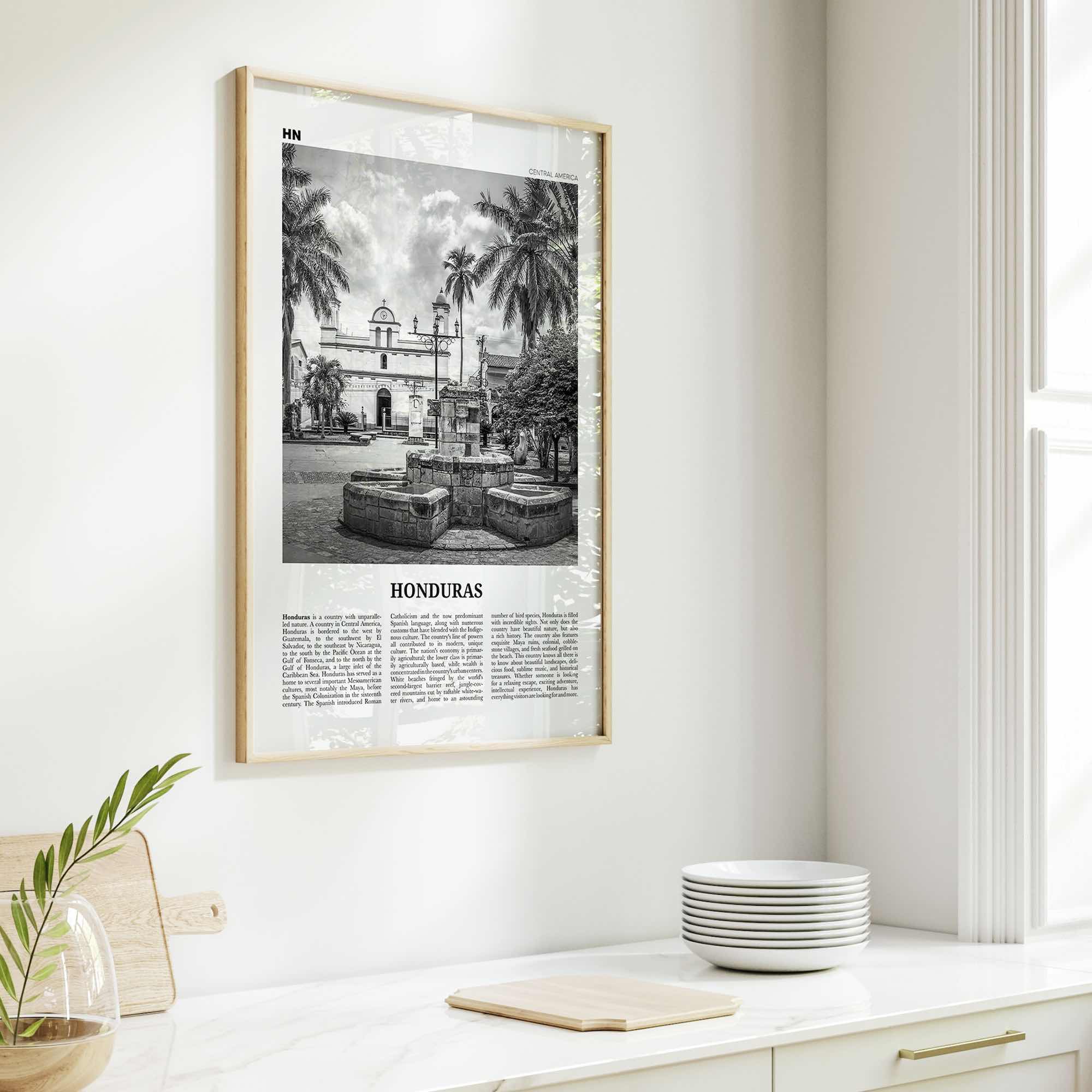 Honduras Print Black and White No 2, Honduras Wall Art, Honduras Poster, Honduras Photo, Honduras Wall Decor, Tegucigalpa, Central America