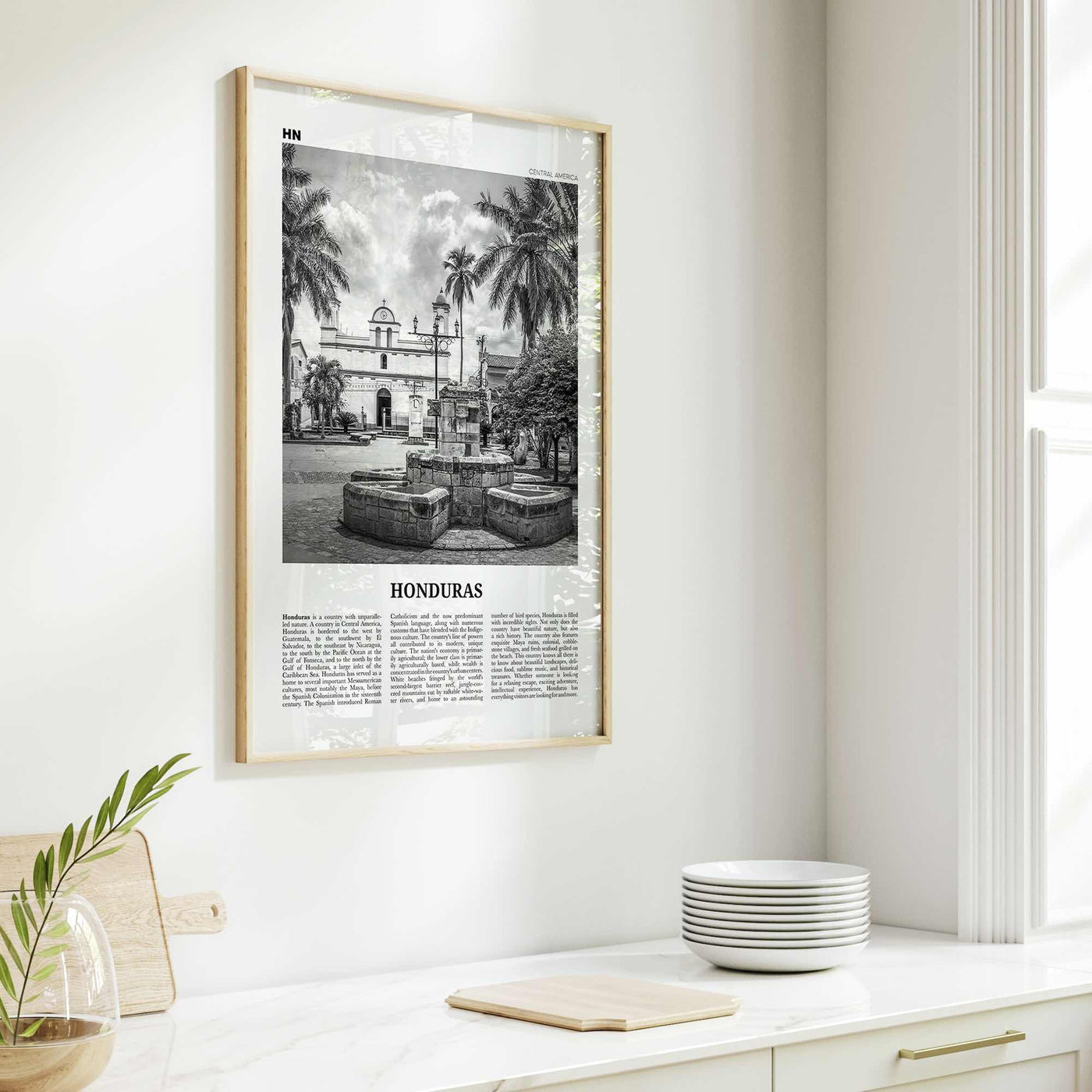 Honduras Print Black and White No 2, Honduras Wall Art, Honduras Poster, Honduras Photo, Honduras Wall Decor, Tegucigalpa, Central America