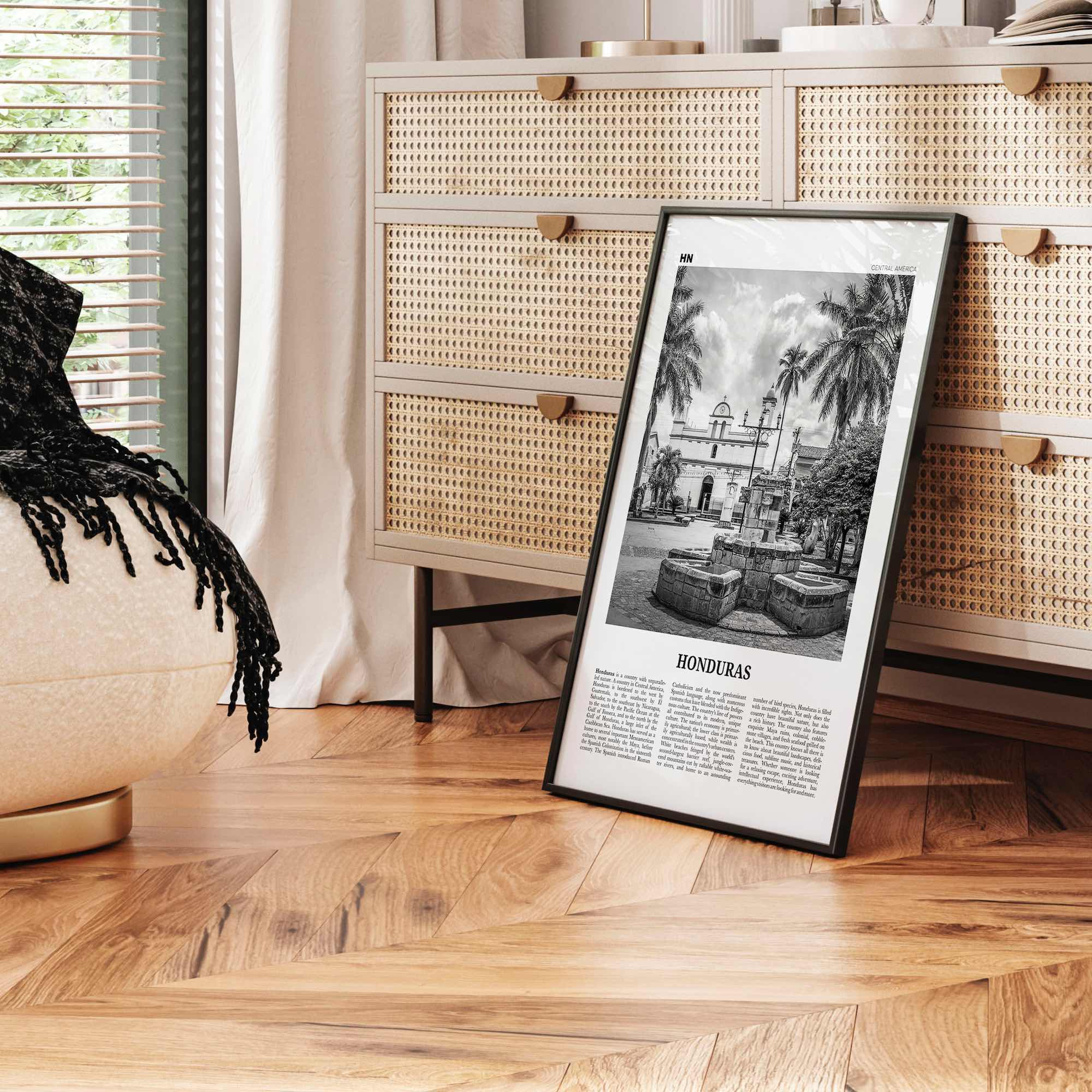 Honduras Print Black and White No 2, Honduras Wall Art, Honduras Poster, Honduras Photo, Honduras Wall Decor, Tegucigalpa, Central America