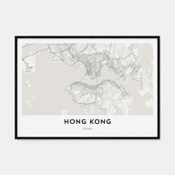 Hong Kong Map Landscape Poster