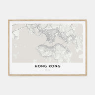 Hong Kong Map Landscape Poster