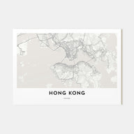 Hong Kong Map Landscape Poster