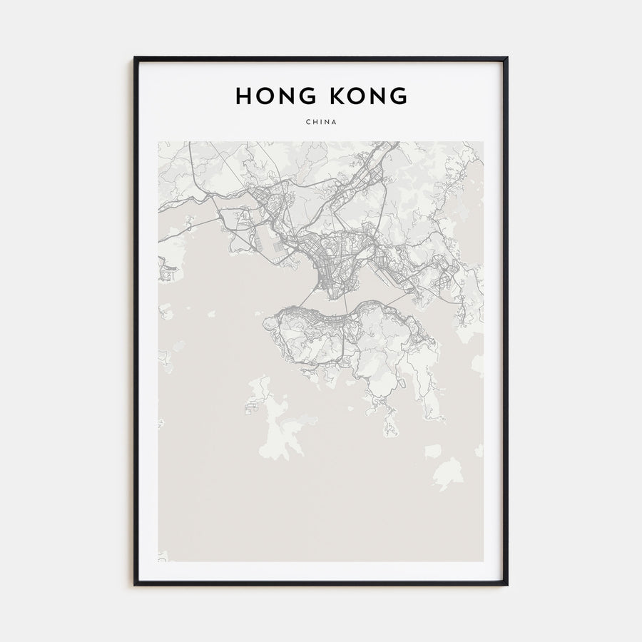 Hong Kong Map Portrait Poster