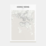 Hong Kong Map Portrait Poster