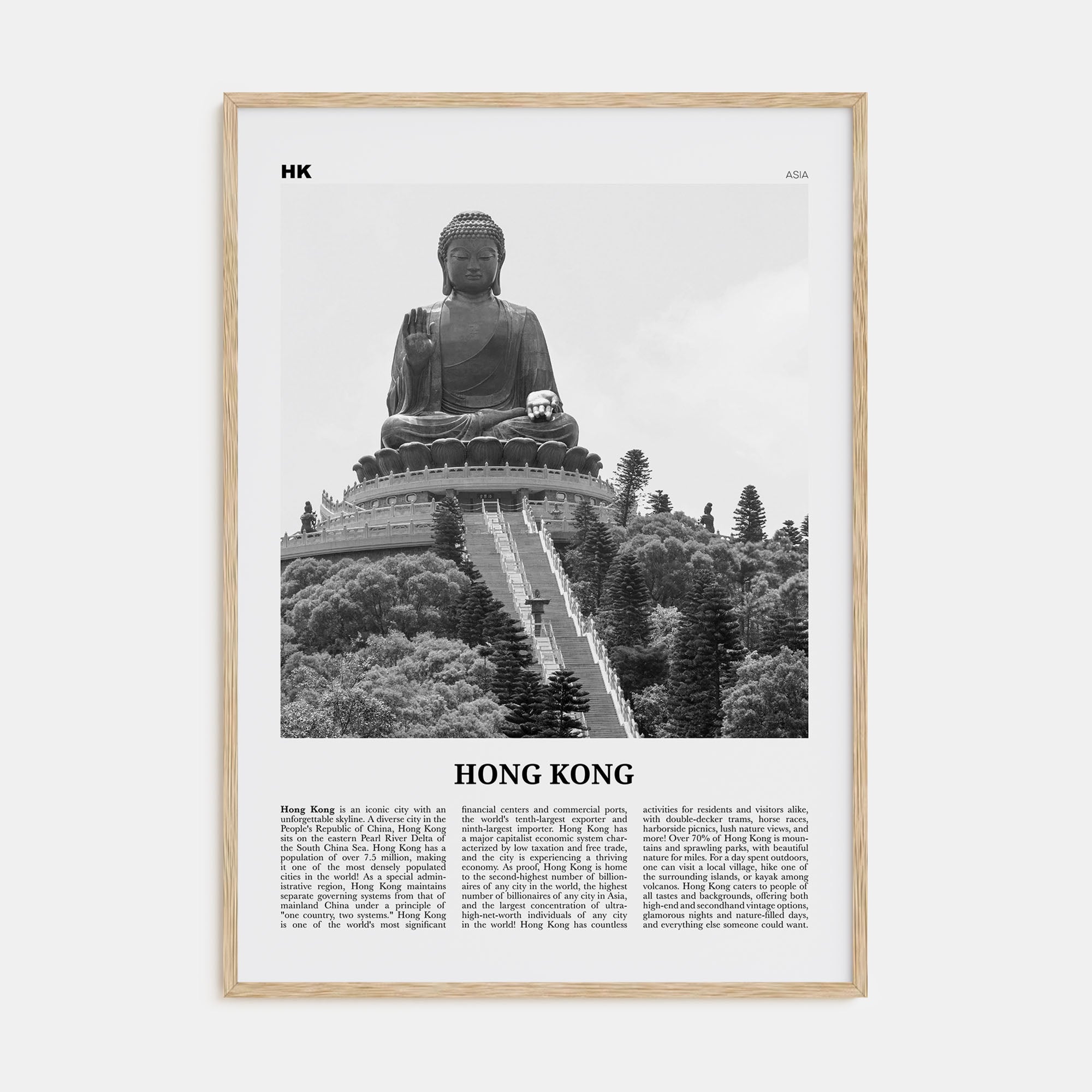 Hong Kong Travel B&W No 4 Poster