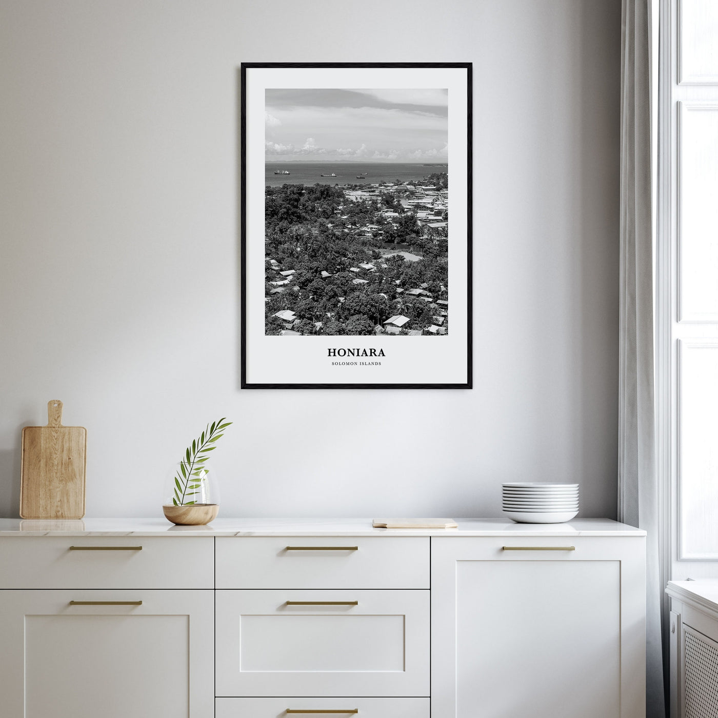 Honiara Portrait B&W Poster