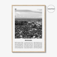 Honiara Print Black and White, Honiara Wall Art, Honiara Poster, Honiara Photo, Honiara Wall Décor, Honiara Map, Solomon Islands