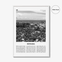 Honiara Print Black and White, Honiara Wall Art, Honiara Poster, Honiara Photo, Honiara Wall Décor, Honiara Map, Solomon Islands