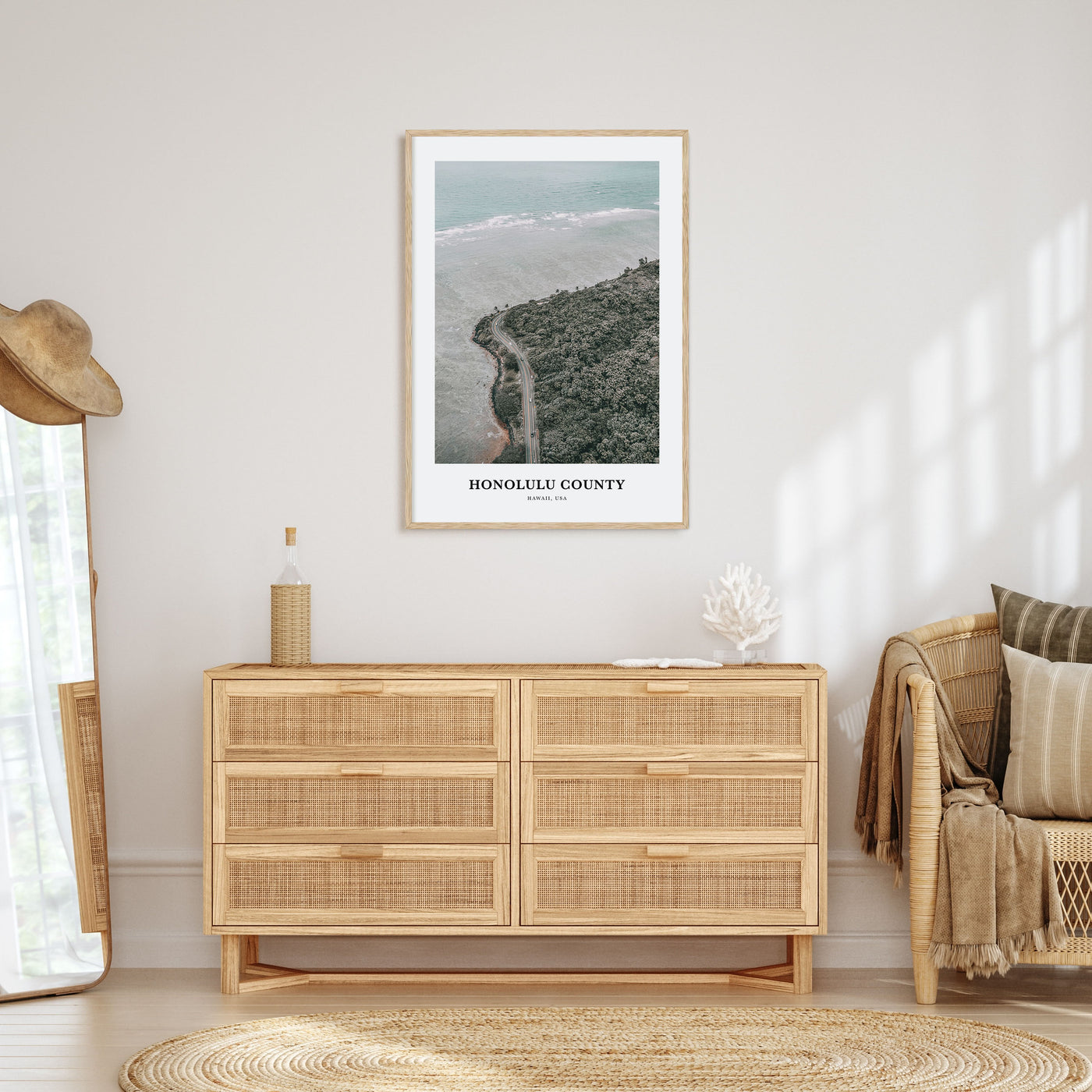 Honolulu County Portrait Color Poster