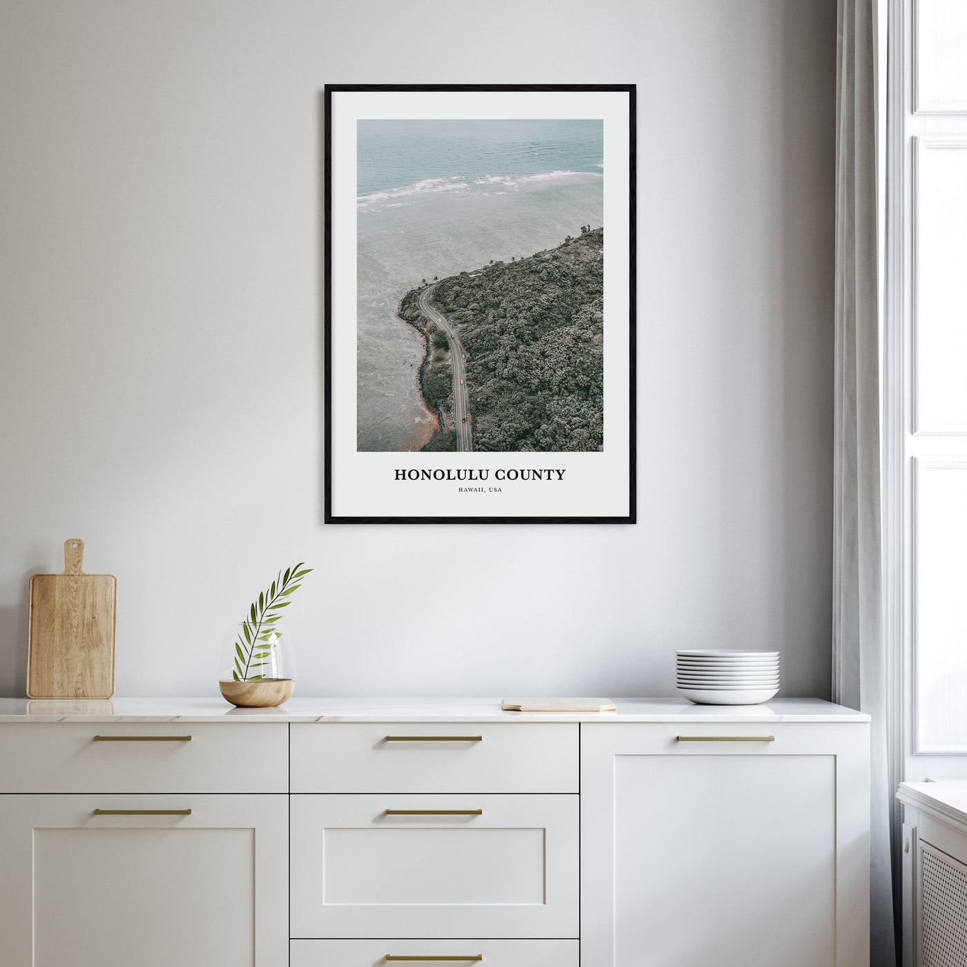 Honolulu County Portrait Color Poster
