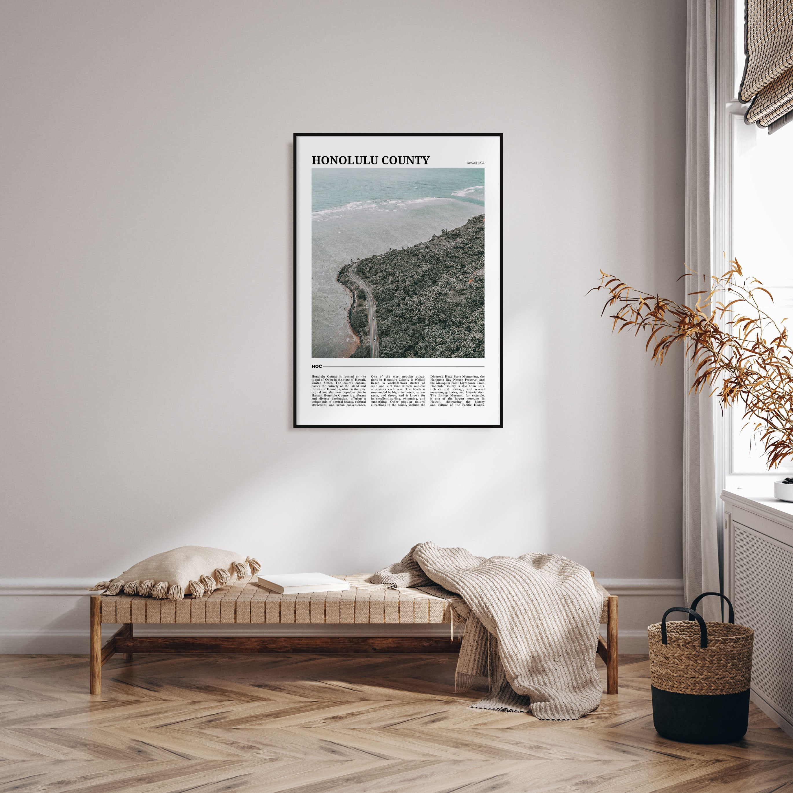 Honolulu County Travel Color Poster