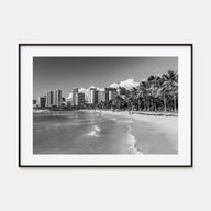 Honolulu Landscape B&W Poster