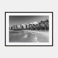 Honolulu Landscape B&W Poster