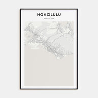Honolulu Map Portrait Poster