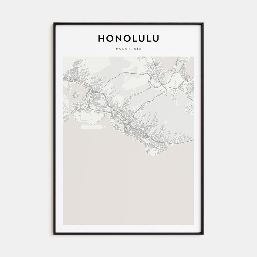 Honolulu Map Portrait Poster