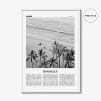 Honolulu Print Black and White No 1, Honolulu Wall Art, Honolulu Poster, Honolulu Photo, Honolulu Wall Decor, Hawaii, O'ahu, Oahu