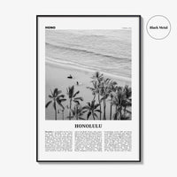 Honolulu Print Black and White No 1, Honolulu Wall Art, Honolulu Poster, Honolulu Photo, Honolulu Wall Decor, Hawaii, O'ahu, Oahu