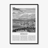 Honolulu Print Black and White No 2, Honolulu Wall Art, Honolulu Poster, Honolulu Photo, Honolulu Wall Decor, Hawaii, O'ahu, Oahu
