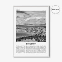 Honolulu Print Black and White No 2, Honolulu Wall Art, Honolulu Poster, Honolulu Photo, Honolulu Wall Decor, Hawaii, O'ahu, Oahu