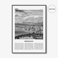Honolulu Print Black and White No 2, Honolulu Wall Art, Honolulu Poster, Honolulu Photo, Honolulu Wall Decor, Hawaii, O'ahu, Oahu