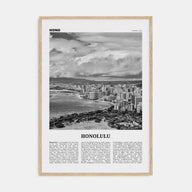 Honolulu Travel B&W No 2 Poster