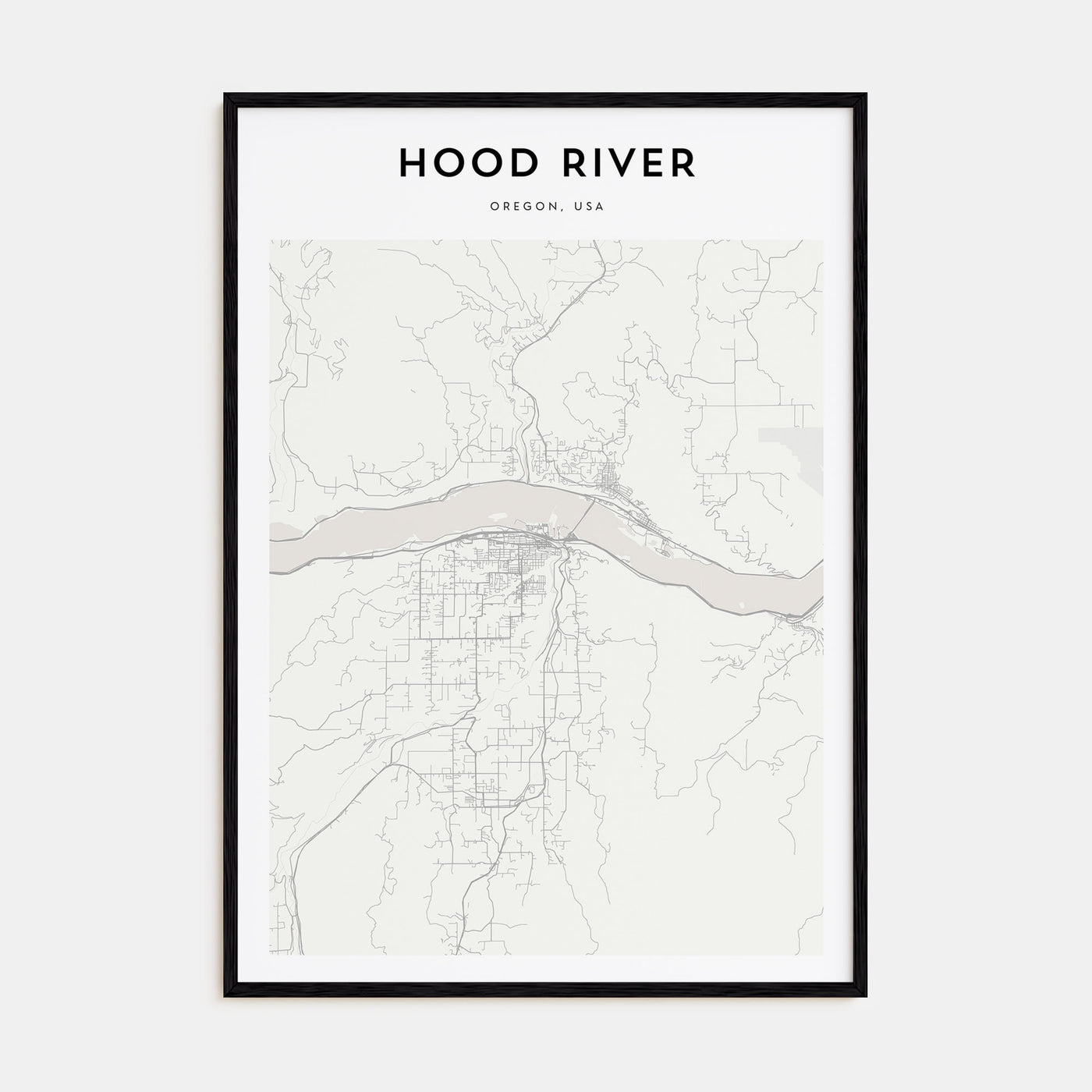 Hood River Map Portrait Poster