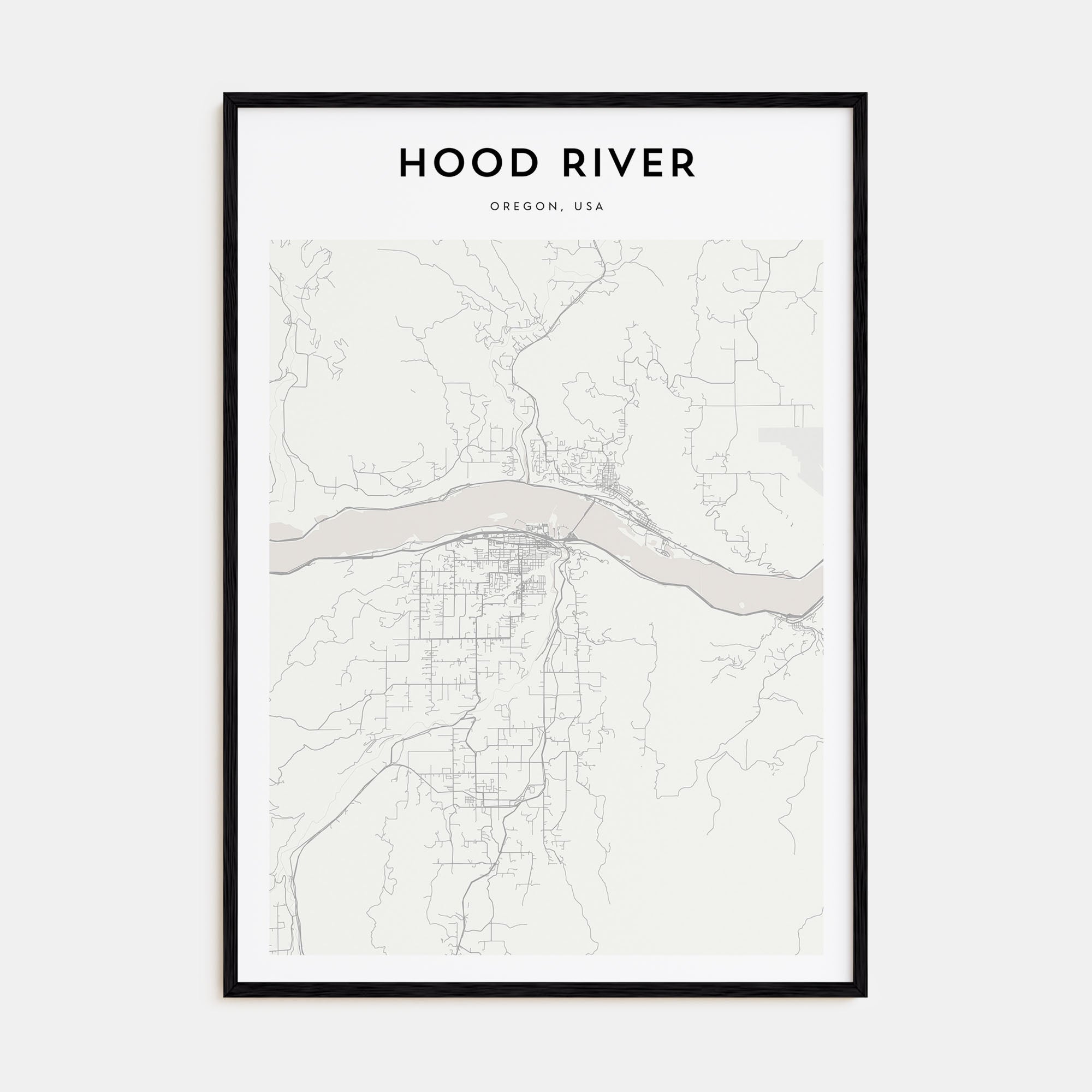 Hood River Map Portrait Poster