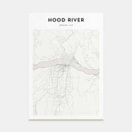 Hood River Map Portrait Poster