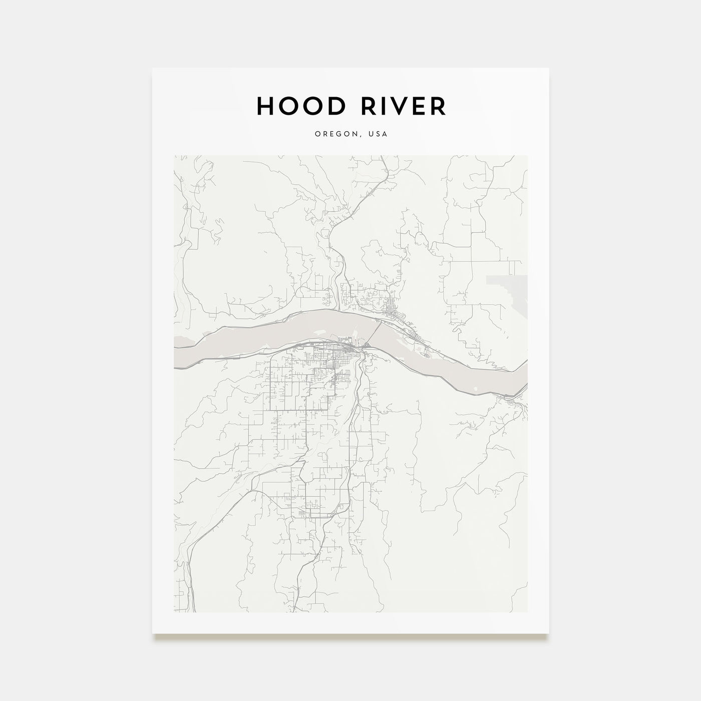 Hood River Map Portrait Poster