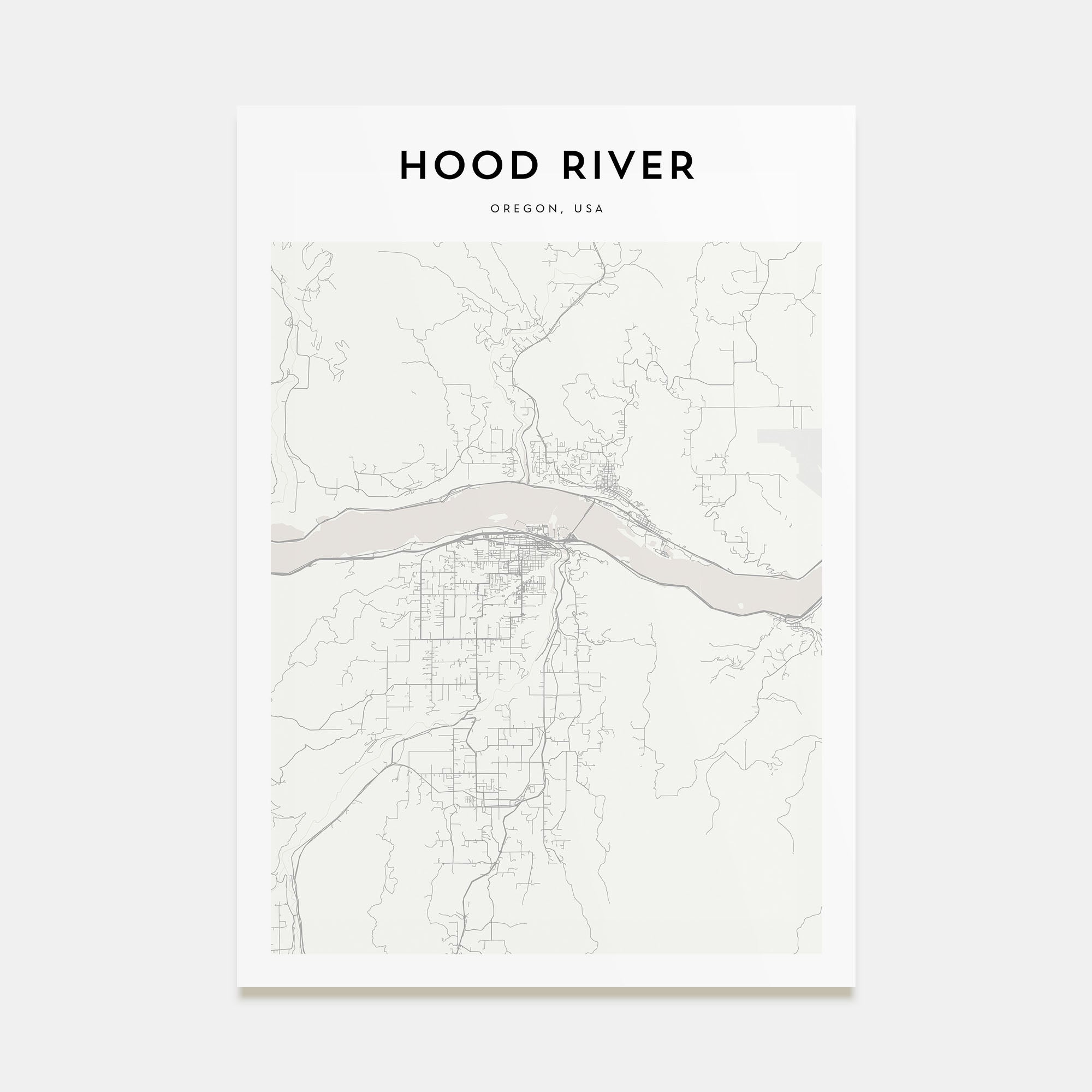 Hood River Map Portrait Poster