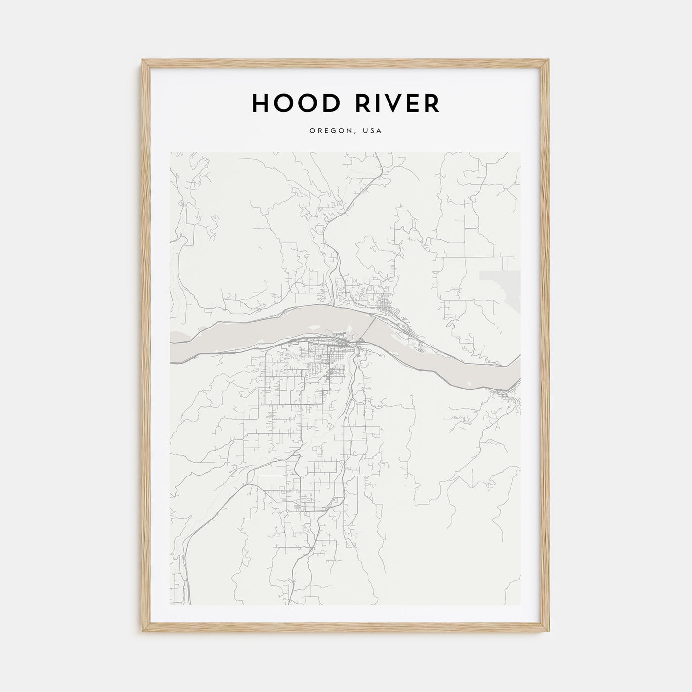 Hood River Map Portrait Poster